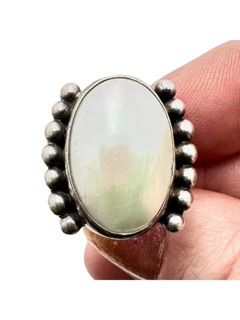 Sterling Silver Mabe Pearl Ring Size 6 American Southwest